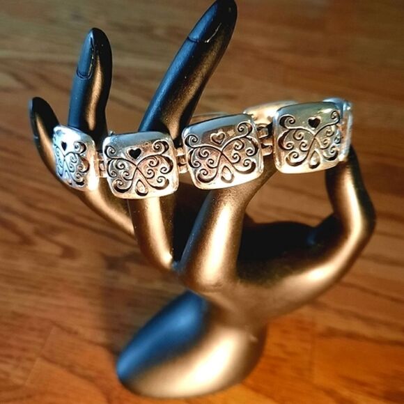 BRIGHTON "Sweet Harmony" Vintage Cut-Out Scroll Bracelet - Picture 2 of 7